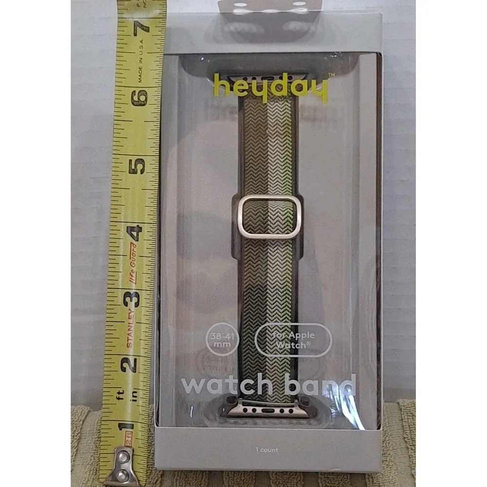 NIB Heyday Watch Band For IPhone Watch Band 38-41mm Stripped Sage Olive Green
